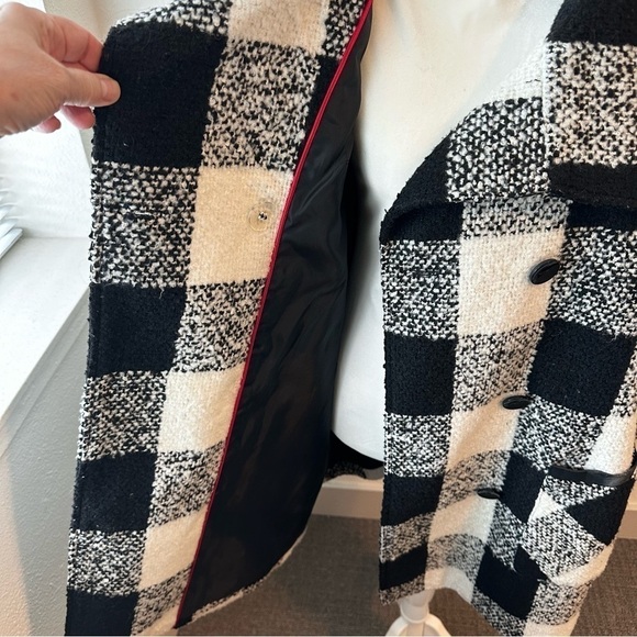 KC Collections Women's Plus Size Buffalo Plaid Funnel Neck Coat SZ XL - Picture 5 of 10